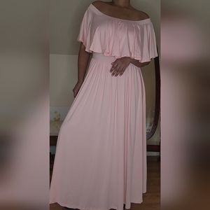 Pink off the shoulder dress
